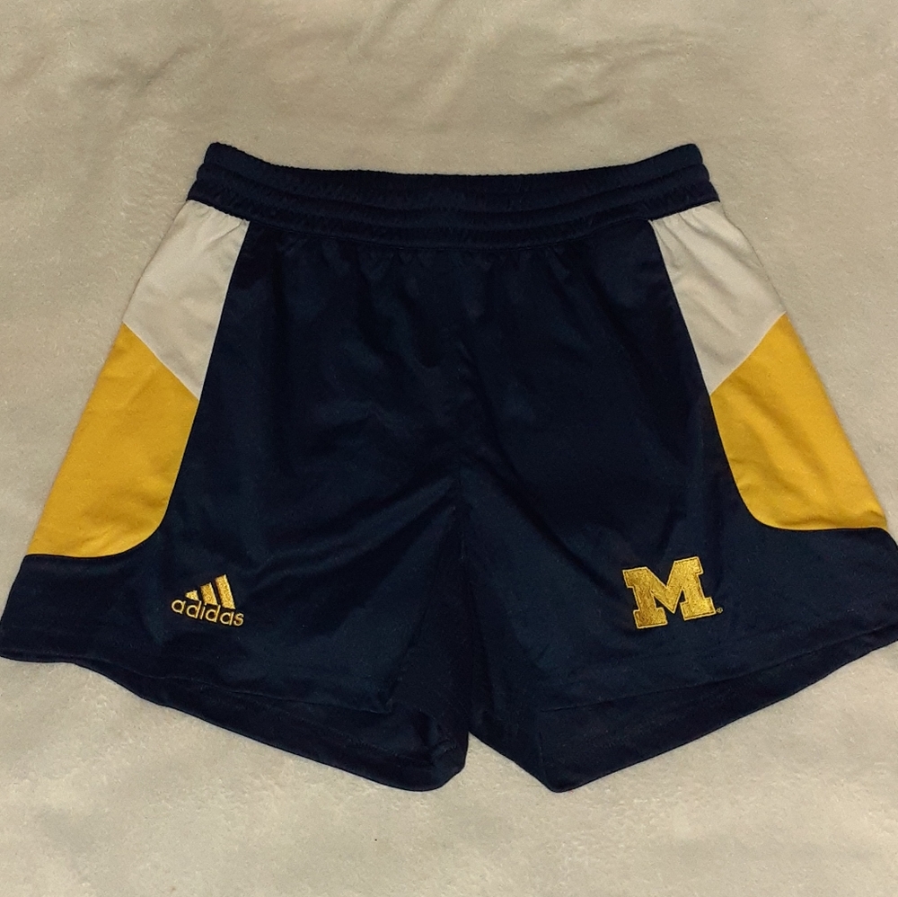 Y2K Adidas Michigan Wolverinea Jersey Shorts Fitness Running